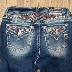 Miss Me American Flag Women's Blue Embellished Jeans